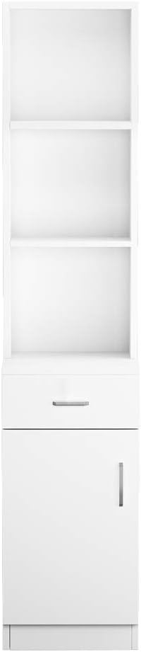 White Salon Cabinet, Beauty Salon Products, Tools Cabinet, Barber Salon Stations, Beauty Styling Equipment Organizer, Hair Salon Supply cabinet w/1 Storage Cabinet, Drawer & 3 Tier Shelf White