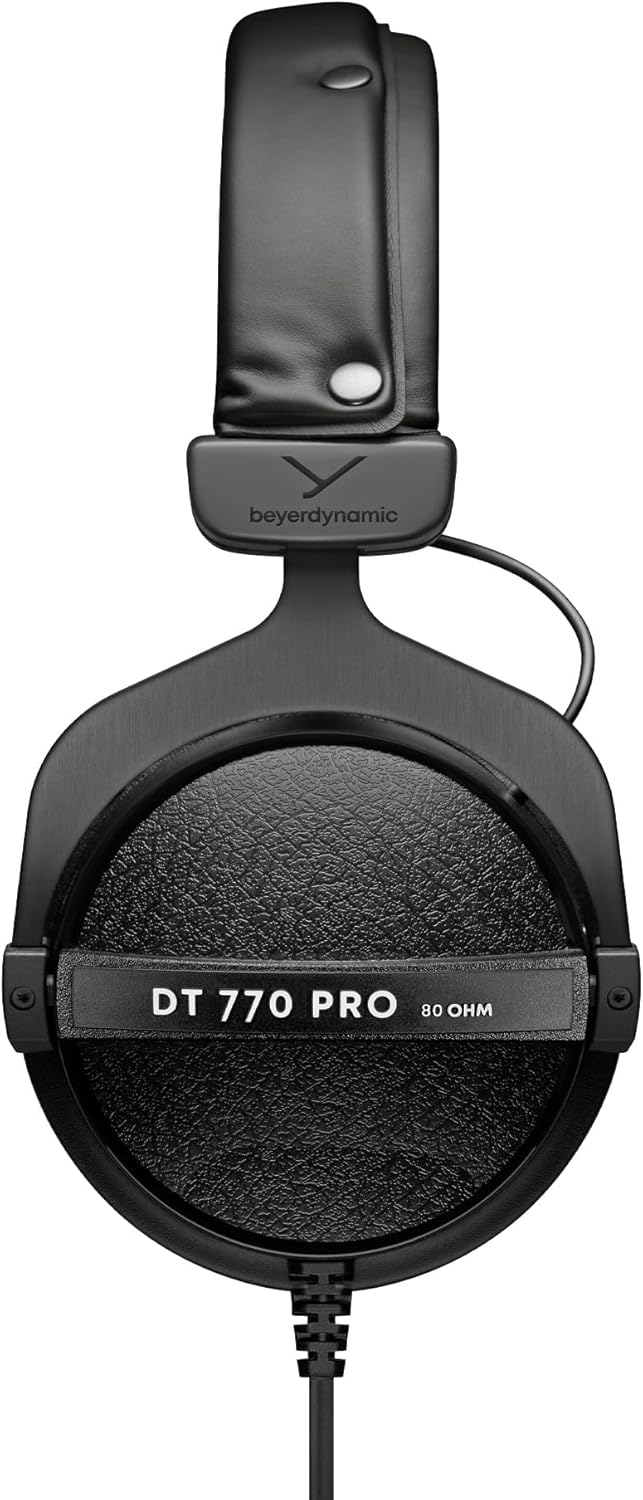 beyerdynamic DT 770 PRO 80 Ohm Over-Ear Studio Headphones in Gray. Enclosed Design, Wired for Professional Recording and Monitoring