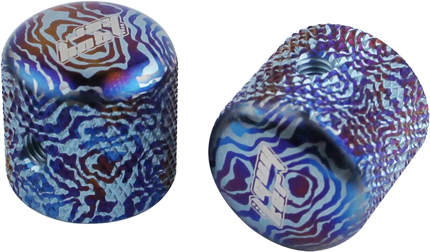 Guyker Titanium Alloy Guitar Control Plate and 2 Piece Potentiometer Knobs Damascus Pattern Compatible with Fend TL Electric Guitar