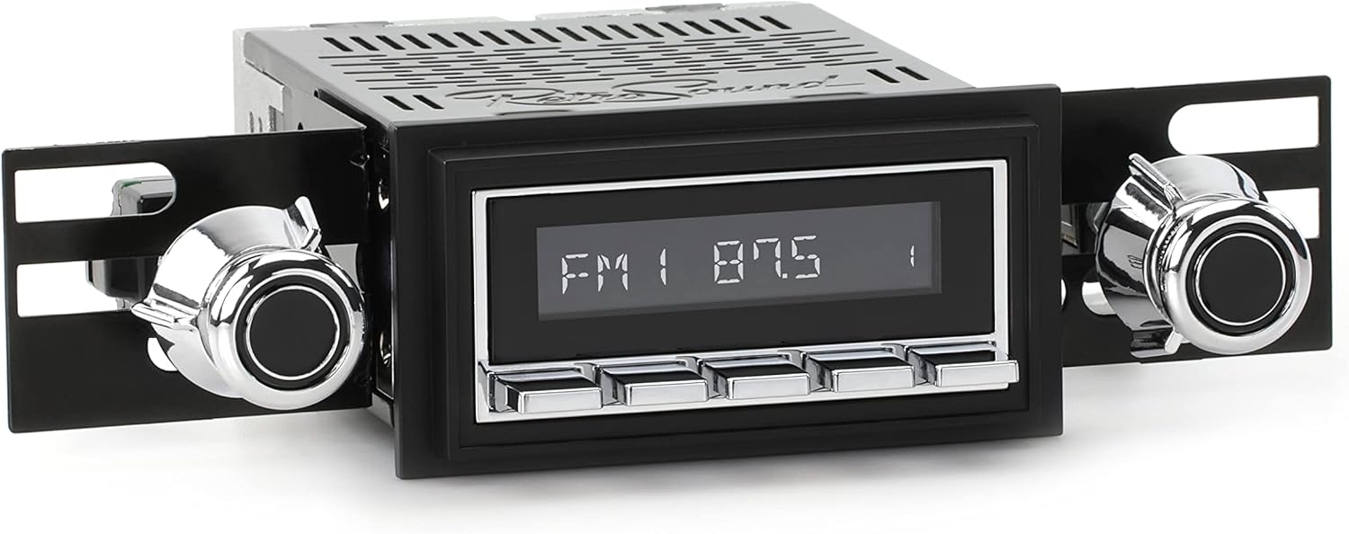 RetroSound HC-226-55-75 Hermosa Direct-Fit Radio for Classic Vehicles (Chrome Face and Buttons, Black Bezel)