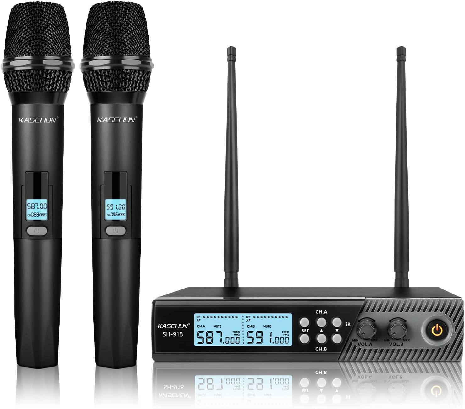 Wireless Microphone System,Cordless Handheld Microfono Inalambrico,328FT UHF Wireless Mics,Auto Scan Feature, Mics with Stable Signal Transmission, Suitable Singing Church DJ Karaoke Wedding