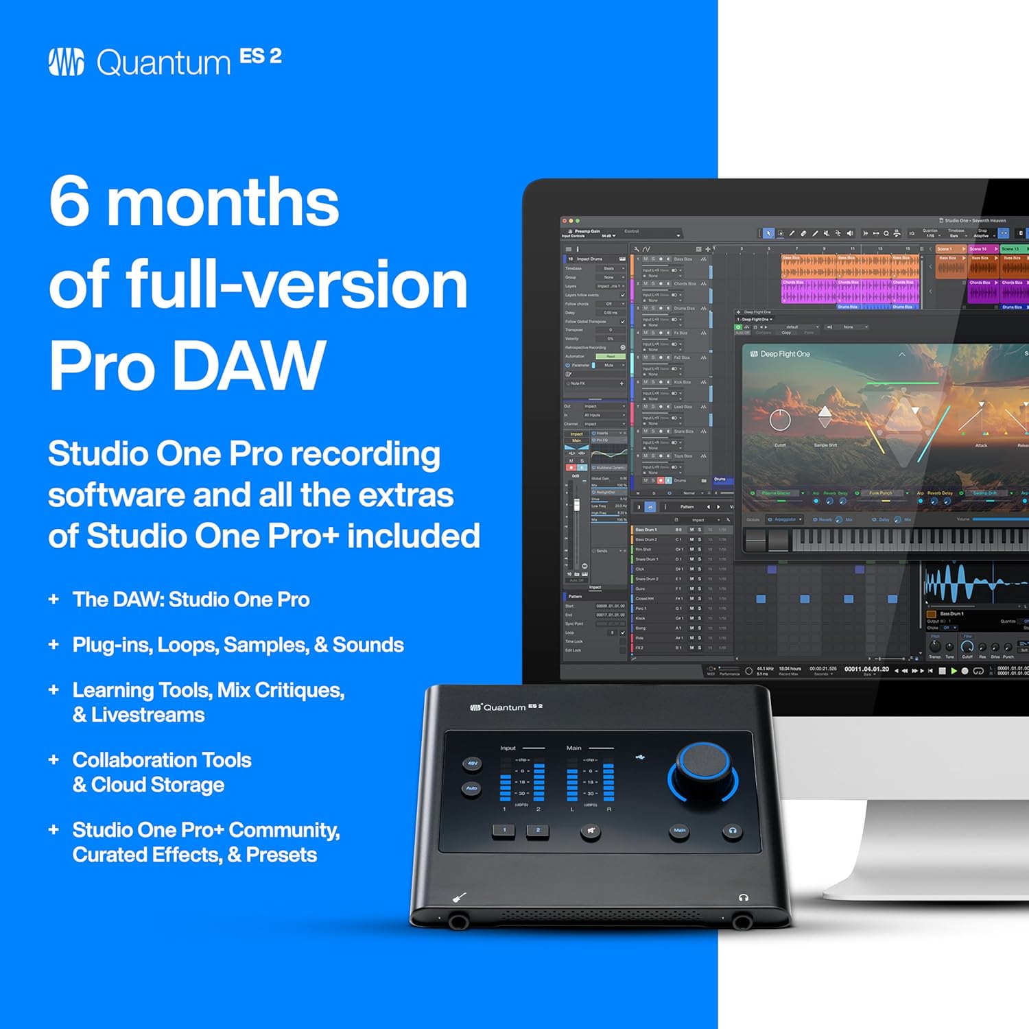 PreSonus Quantum ES 2 USB-C Audio Interface with Studio One Pro Software