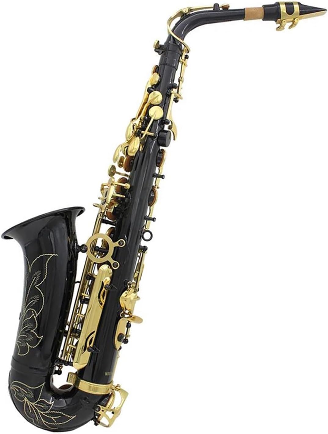 Brass Engraved Eb E-Flat Alto Saxophone Sax Buttons Wind Instrument With Case Gloves Cloth Belt Brush