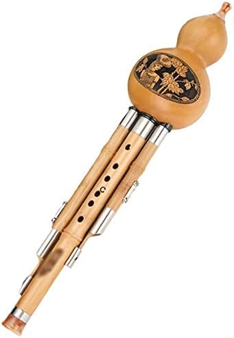 Woodwind Folk Musical Instrument Cucurbit Silk Bamboo Production C Down B Tone Performance Silk, for Elders, People Who Love Music (Brown B Flat)