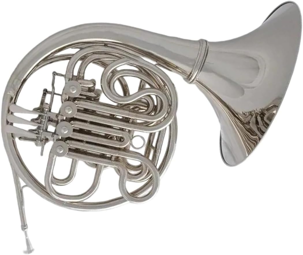 4 Key French Horn Professional Silver Nickel Plated Double Row French Horn F Bb Tape Box