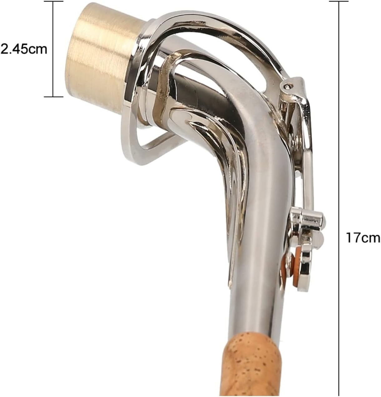Saxophone Parts Brass Alto Saxophone Neck Heat- Insulating Material Bend Neck Sax Replacement Part Sax Accessory (Color : Silver)