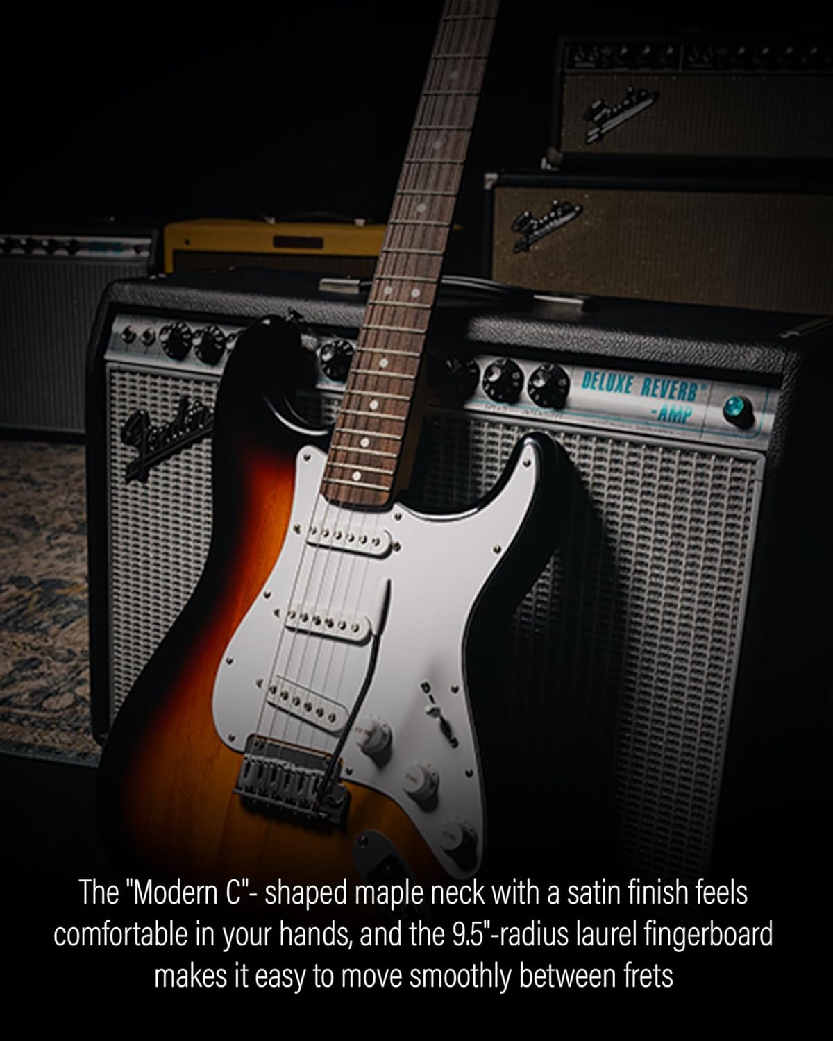 Fender Standard Stratocaster - 3-Color Sunburst Bundle with Strap, Guitar Cleaning Kit and Austin Bazaar Instructional Video