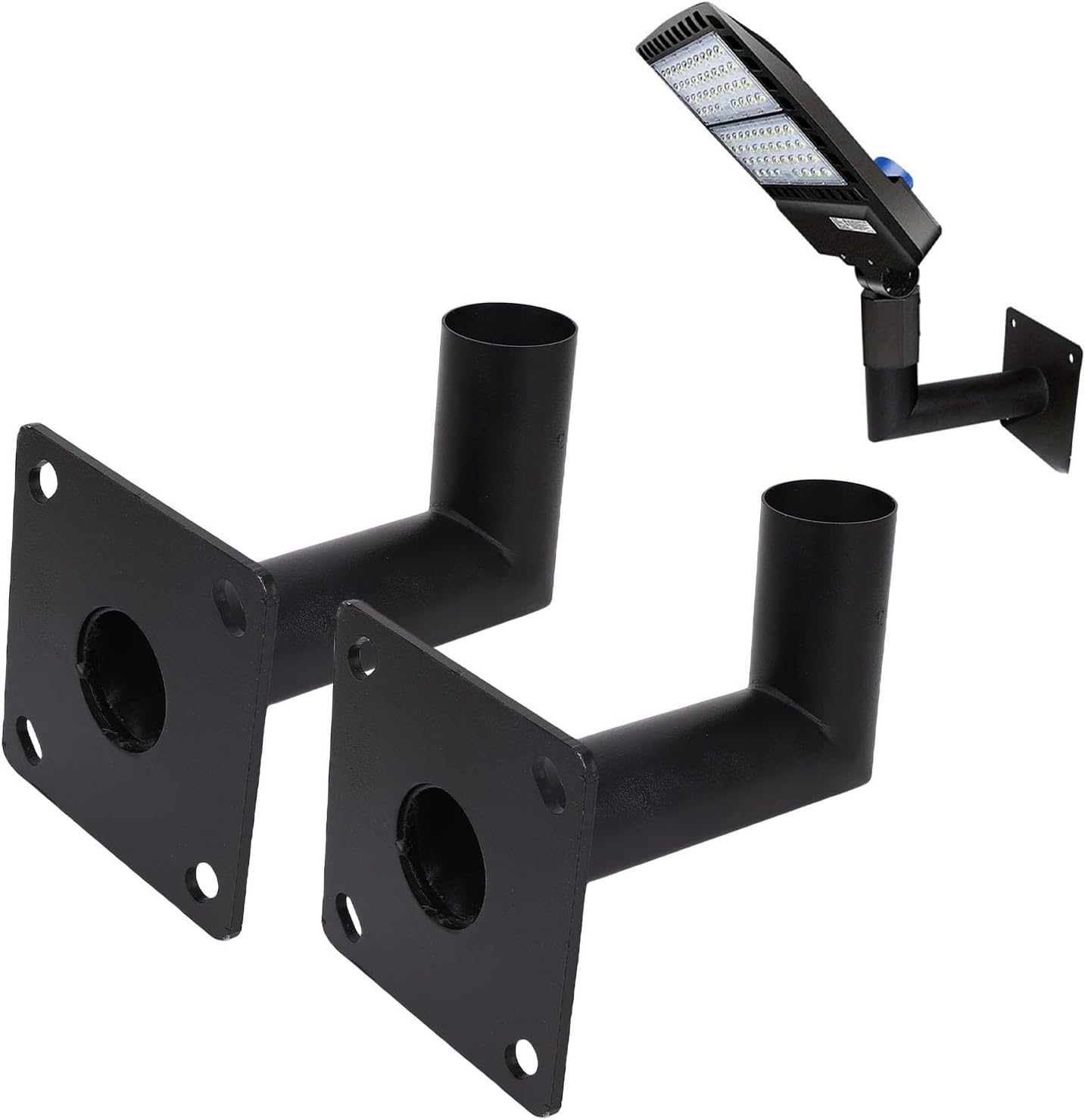 90 Degree Wall Mount Bracket for LED Parking Lot Light, 2.28 inches L Shape Bracket Slip Fitter Tenon Adapter, Lighting Mounting Pole for Outdoor Street Shoebox Area Lights