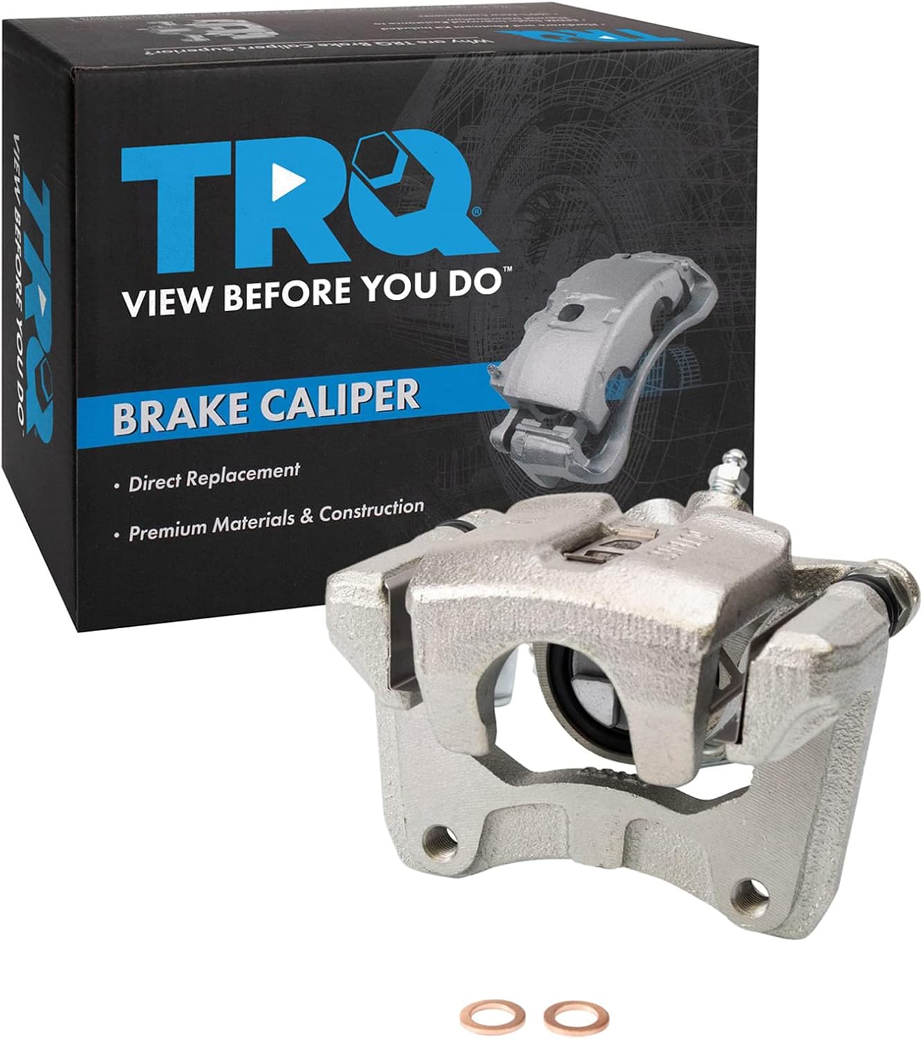 TRQ Rear Right Brake Caliper w/Bracket Passenger Side Compatible with 2007-2013 Suzuki SX4