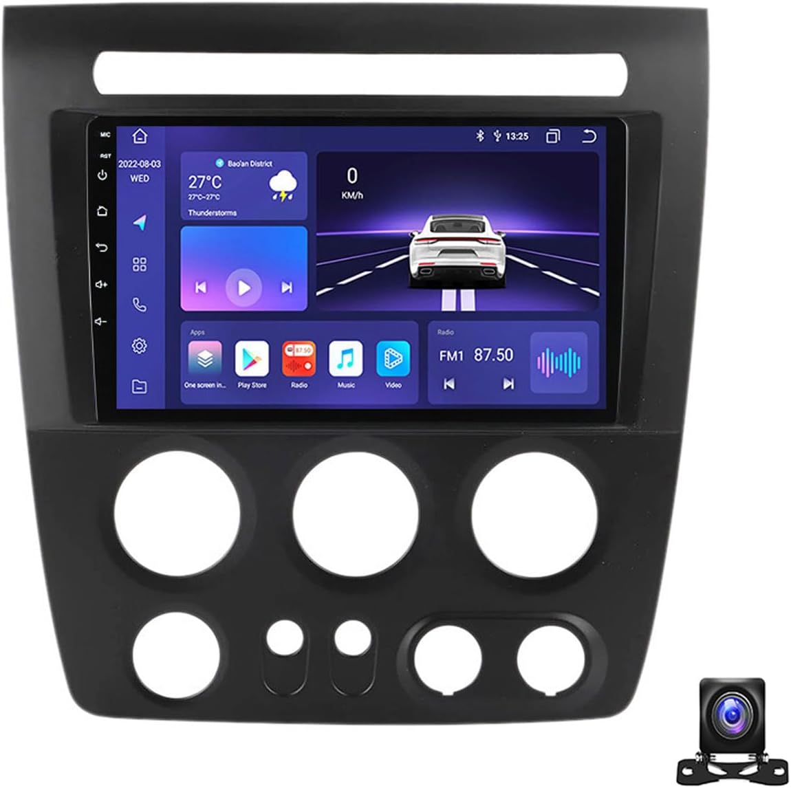 9 Inch Android 13 Car Radio Compatible with Hummer H3 2005~2010 Bluetooth Car Stereo Compatible with Carplay Android Auto, Navigation, Steering Wheel Controls, Backup Camera,M800S 8G+256G
