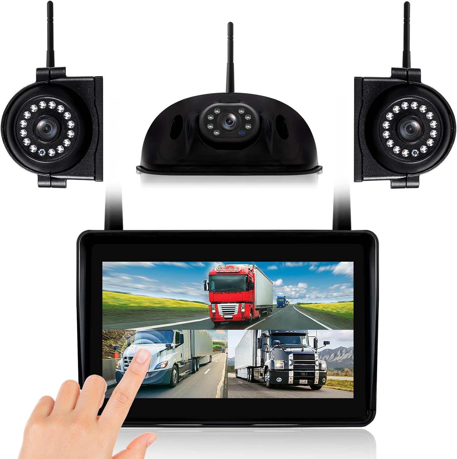 3-Camera Wireless RV Backup System, 7