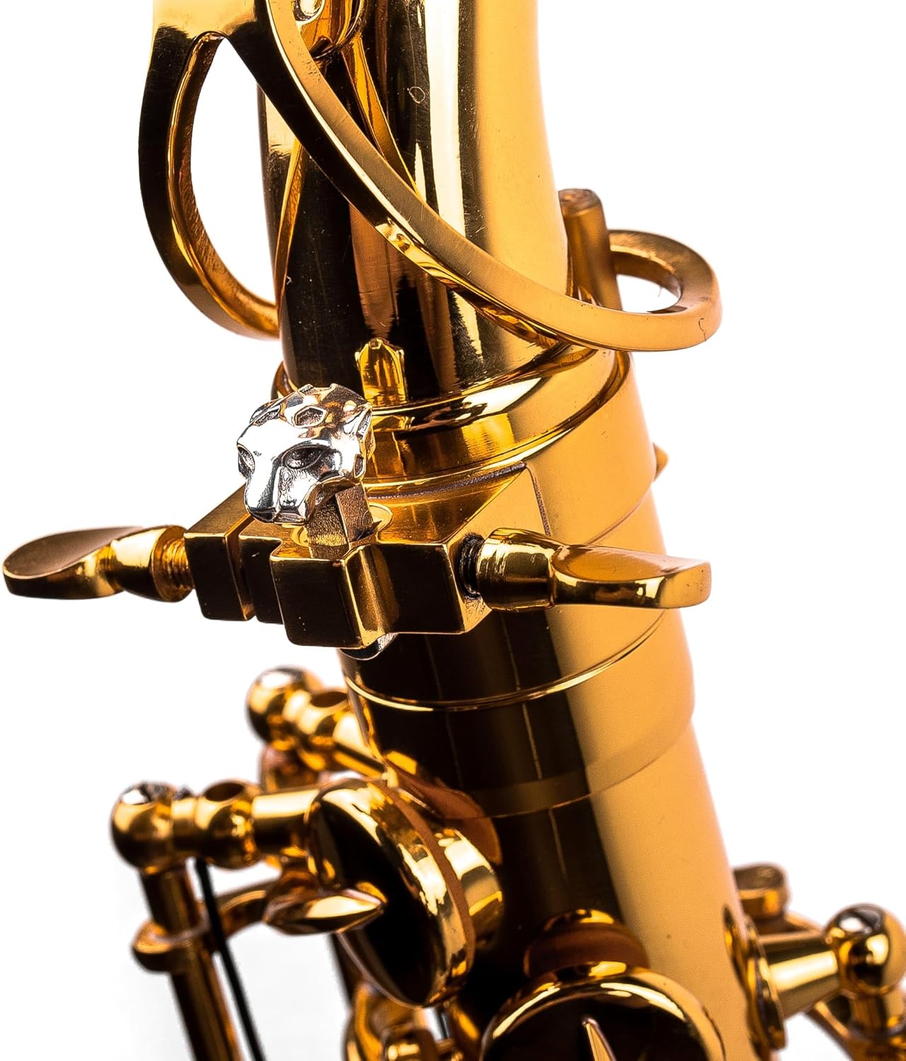 Sax Sound Booster for Alto Tenor Soparno Baritone – Custom Saxophone Accessory for Better Tone (925 Silver, Panther style)