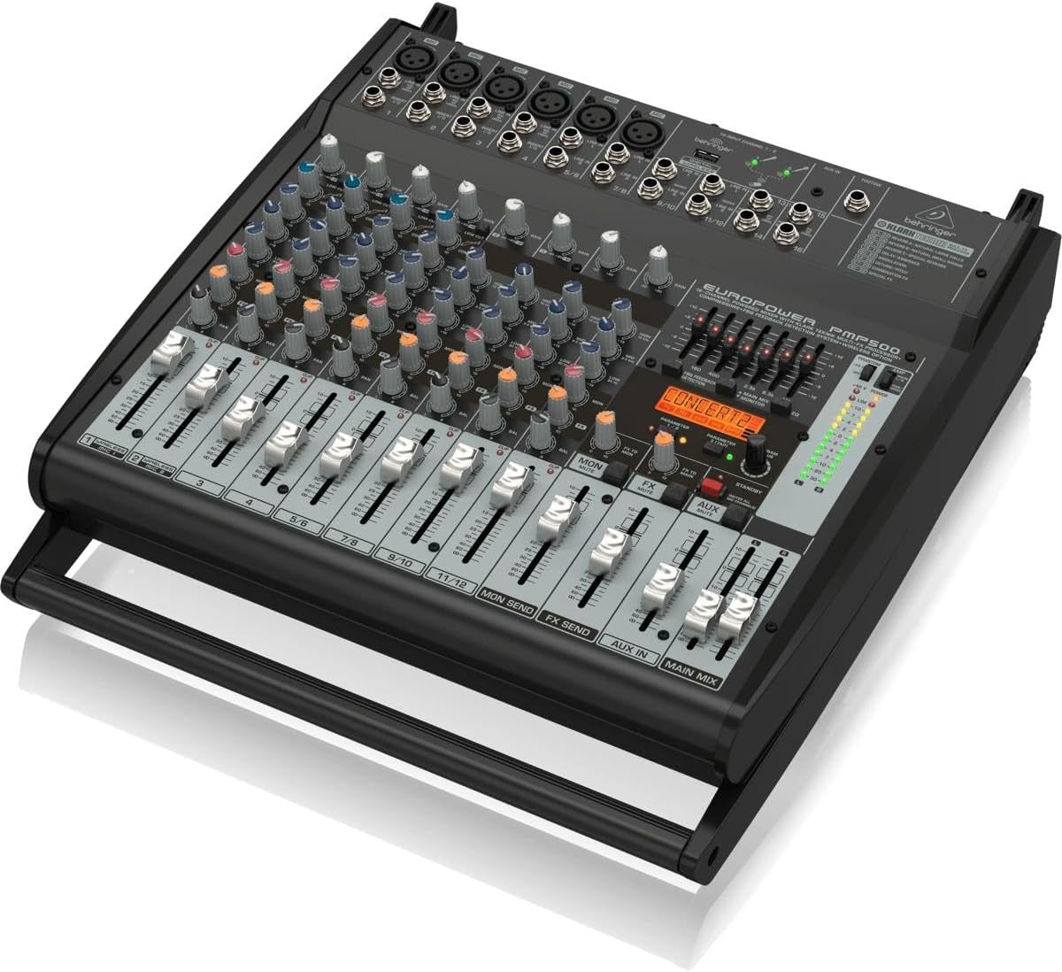 Behringer EUROPOWER PMP500 500 Watt 12 Channel Powered Mixer with Klark Teknik Multi-FX Processor, Compressors, FBQ Feedback Detection System and Wireless Option