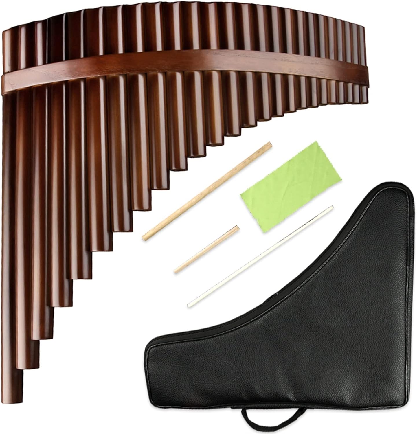 Chinese Traditional Musical Instrument 25 Pipes Pan Flute C Key Woodwind Bamboo Handmade (Color : Right)