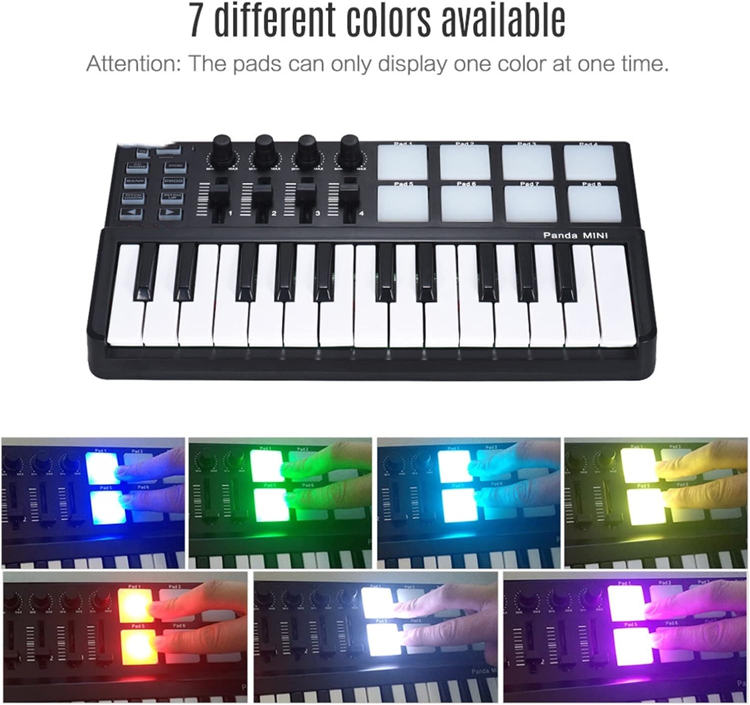 Keyboard Piano Keyboard Portable Mini 25-Key USB Keyboard and Drum Pad MIDI Controller