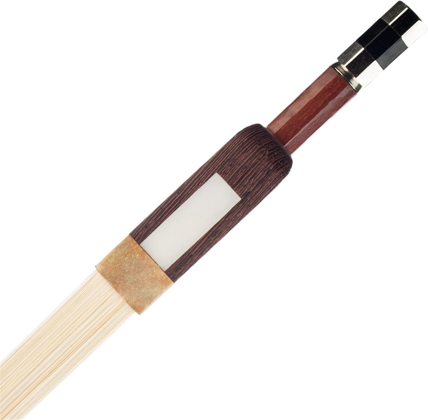 TSTS 1/8 Double Bass Bow Brazilwood Pernambuco Performance Double Bass Bows Round Stick White Horsetail Professional Violin Bow