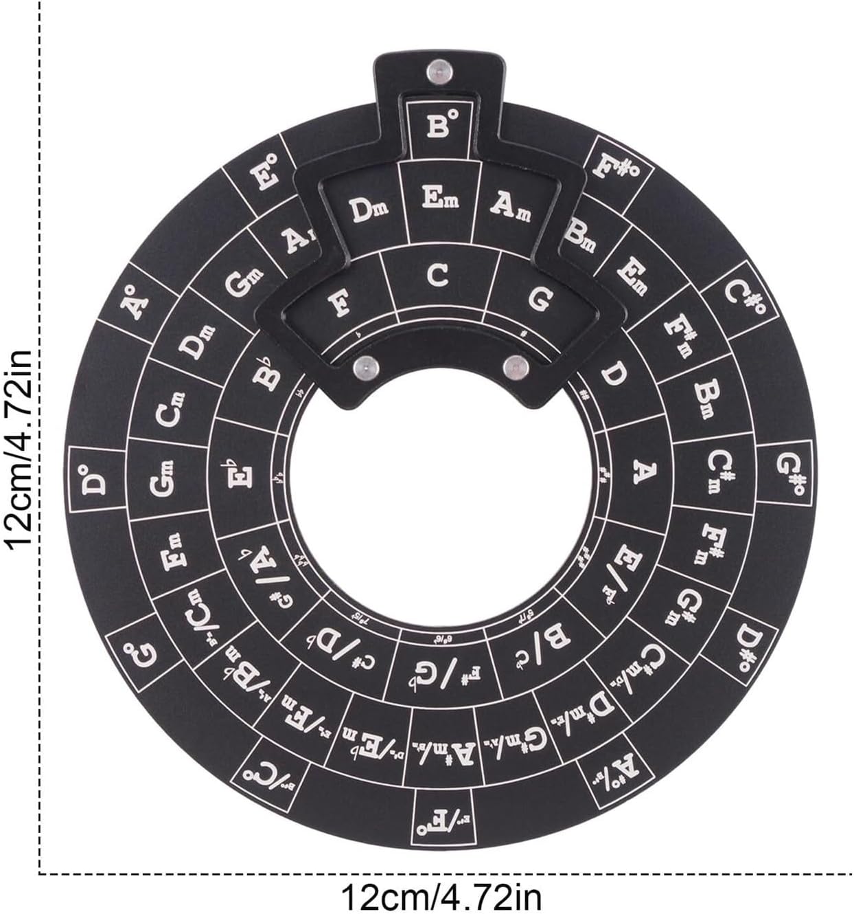 Wooden Melody Chord Tool (Round Music Theory Wheel for Notes, Chords & Key Signatures)