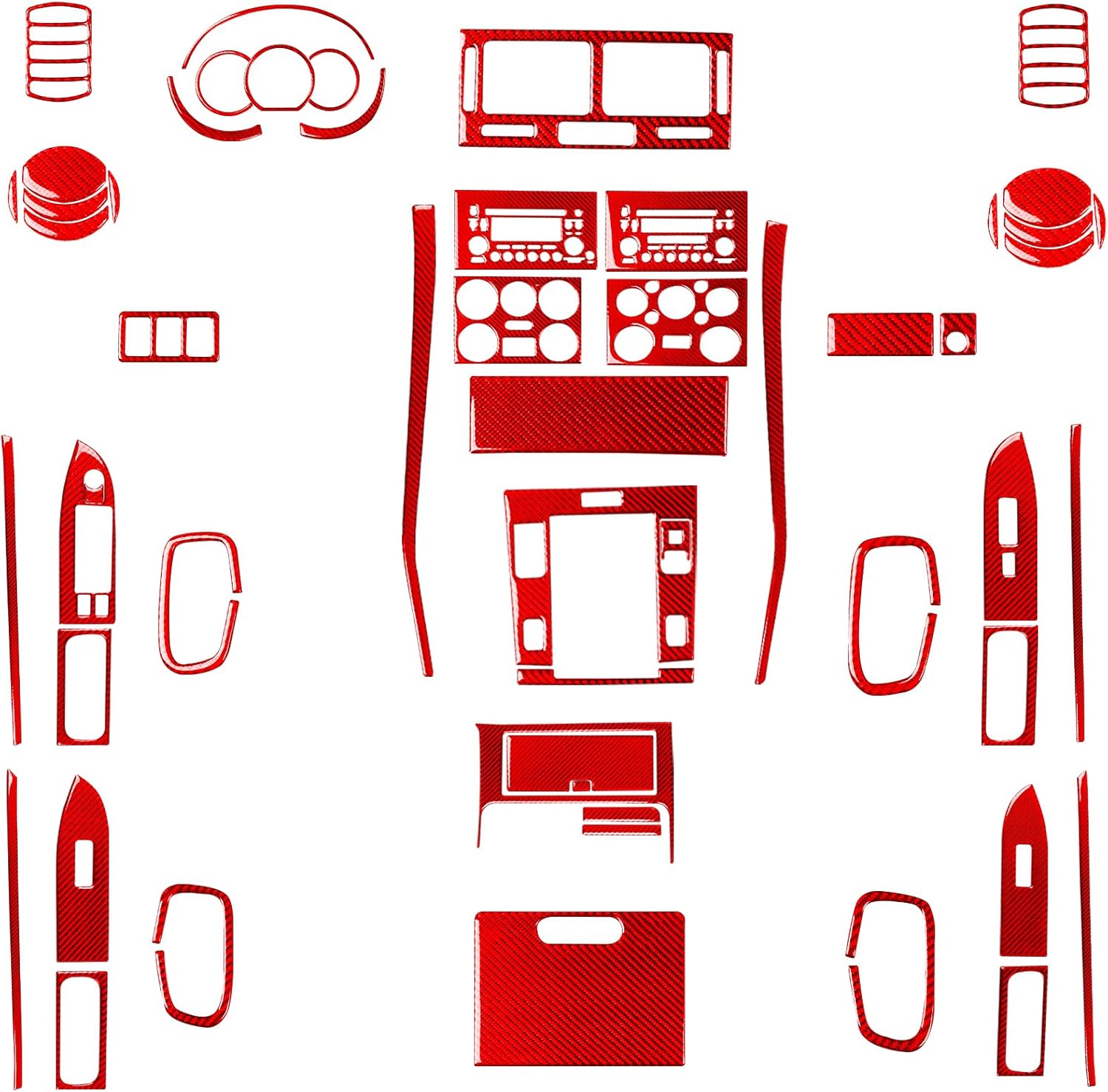 Generic 55 PCS Full Set Interior Decoration Trim Kit Compatible with Suzuki Grand Vitara 2006 2007 2008 2009 2010 2011 2012 2013 Car Accessories Decals Trims Stickers Covers Red, SIGV0613
