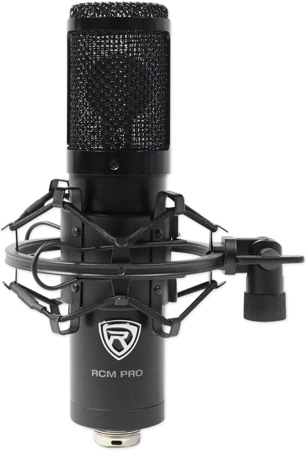 Rockville RCM PRO Bundle: Studio Recording Condenser Microphone, iStand 85 Dual Desktop Boom Arm Gooseneck Stand for Devices, 2-Items