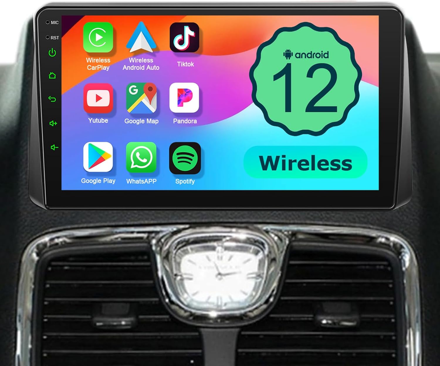 【8 Core】 CRUIOLUT Android 12 for Dodge Grand Caravan Radio 2011-2020 Chrysler Town & Country 2012-2016 Touchscreen Stereo, Wireless CarPlay & Android Auto, FM, SWC