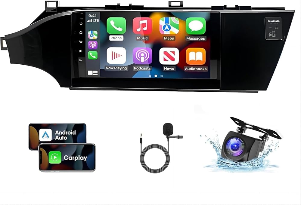 Android 13 Double Din Car Stereo with Carplay/Android Auto fit for Toyota for Avalon 2013-2018, 9 Touch Screen WiFi GPS Navigation Bluetooth AHD Backup Camera Mic,SWC/FM/AM Radio Receiver - 2+32G