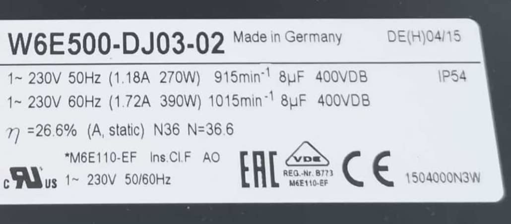 230V 1.18/1.72A 270/390W 915/1015RPM Cooling Fan