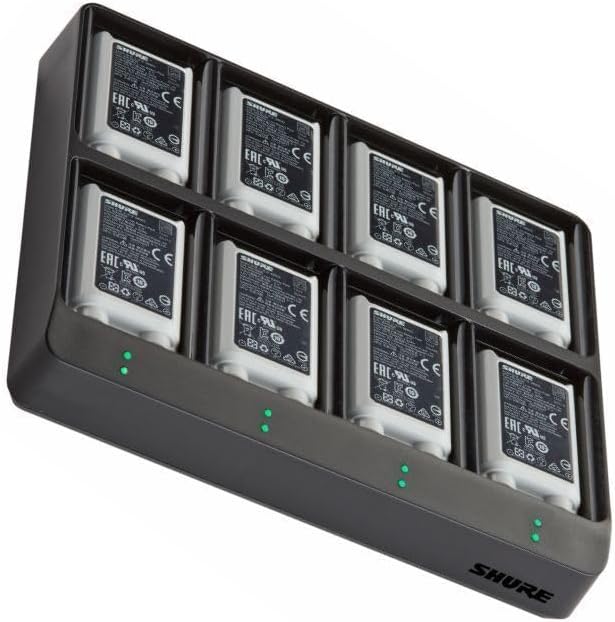 Shure SBC80-903 8-Bay Battery Charger for SB903 Rechargeable Batteries for SLX-D Wireless Microphone System Transmitters (SBC80-903-US)