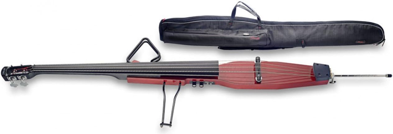 Stagg EDB-3/4 TR Electric 3/4 Double Bass with Gig Bag Included - Transparent Red