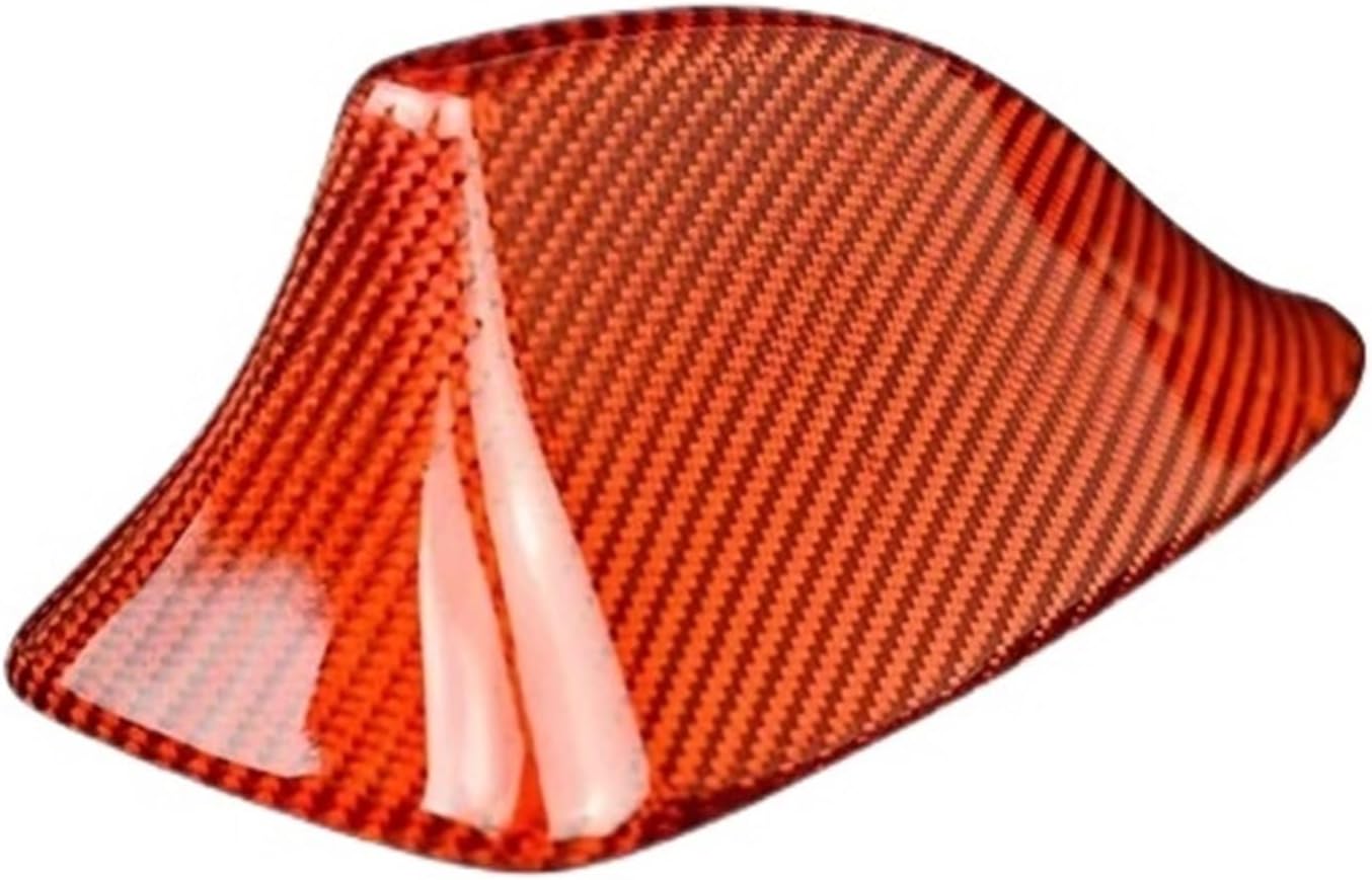 Carbon Fiber Car Antenna Cover Compatible For BMW F10 F18 F01 F02 F04 Shark Fin Topper Roof Aerial Trim Auto External Accessories(Red)