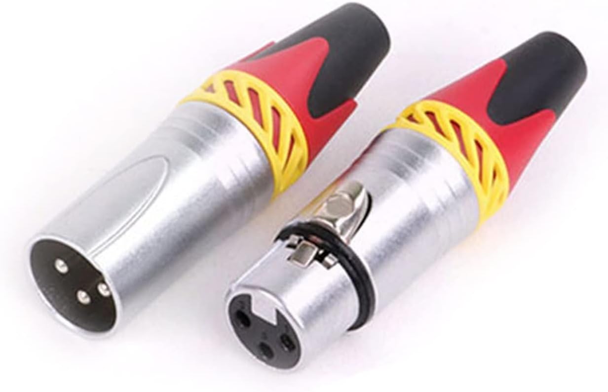 X L R Connector 3pin XLR Microphone M I C Male Plug Female Jack Adapter 6 Colors Available Cable Terminals Soldering 10Pcs (Color : 5xD1037-Red)