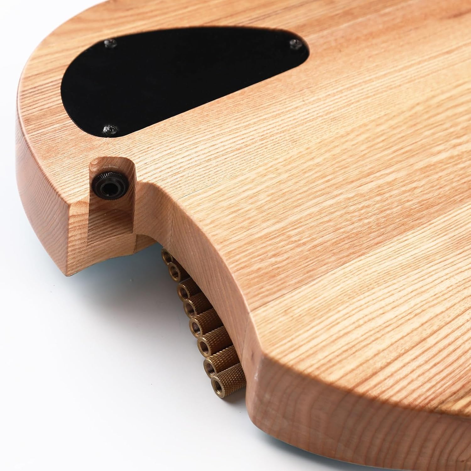 Headless Electric Guitar 8 String Fanned Frets Headless Electric Travel Guitar Ash Wood with Flame Maple Veneer