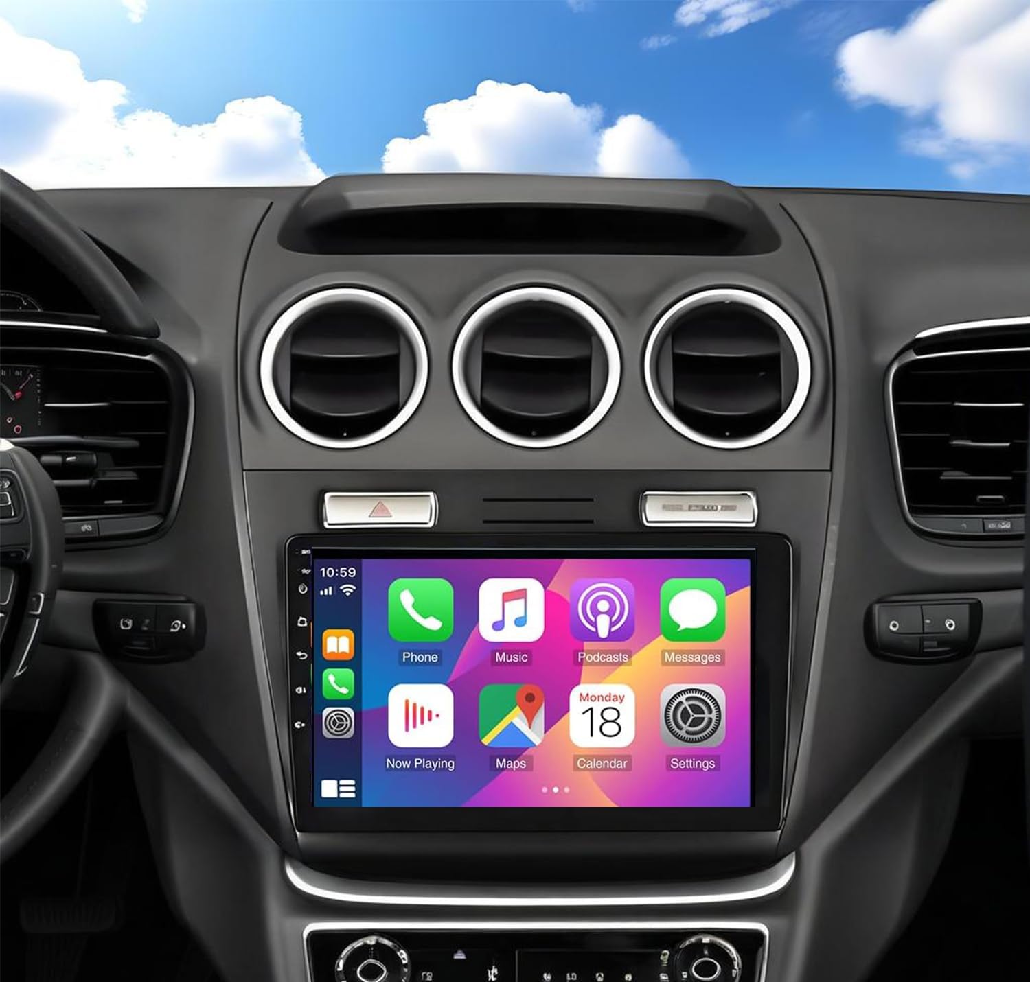 Car Stereo for Ford Transit 2010-2014,9 Inch Android 13 Double Din Car Radio with Carplay & Android Auto, in-Dash Navigation Radio with BT Mirror Link WiFi FM Radio & Backup Camera-2+64G