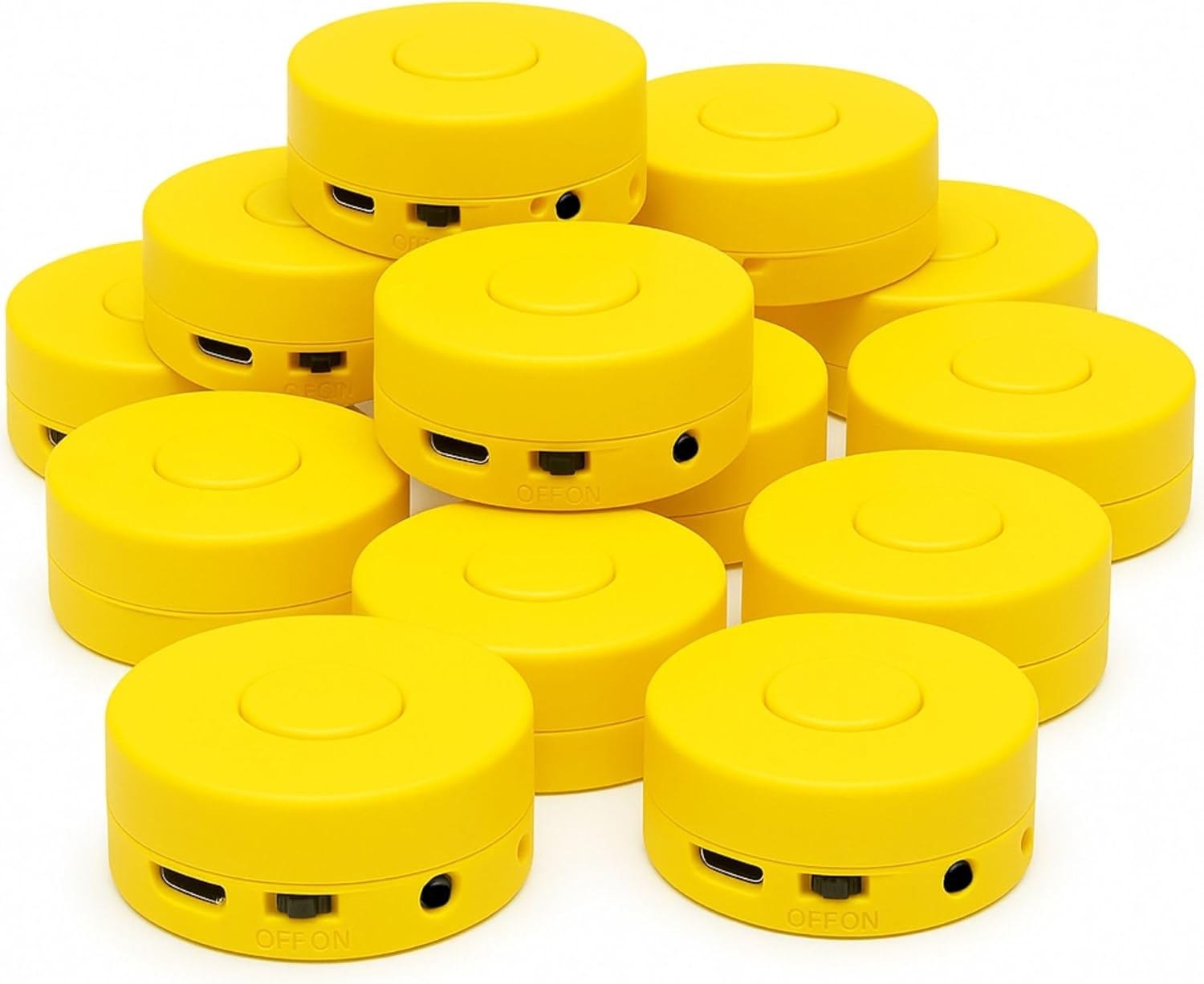 RediTech Go™ Yellow Recordable Voice Modules – 100 Pack – 4-Minute Audio Playback – Upload MP3 Files – for Plush Toys, Crafts, Pillows & Keepsakes – Batteries Included