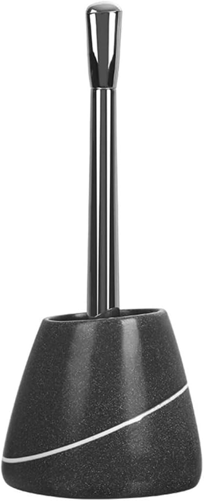 Toilet Brush Toilet Brush Resin Toilet Brush and Holder Long Handle No Dead Corner Toilet Brush Set Toilet Cleaning Brush for Toilet Toilet Brush and Holder (Color : Sand) (Black)