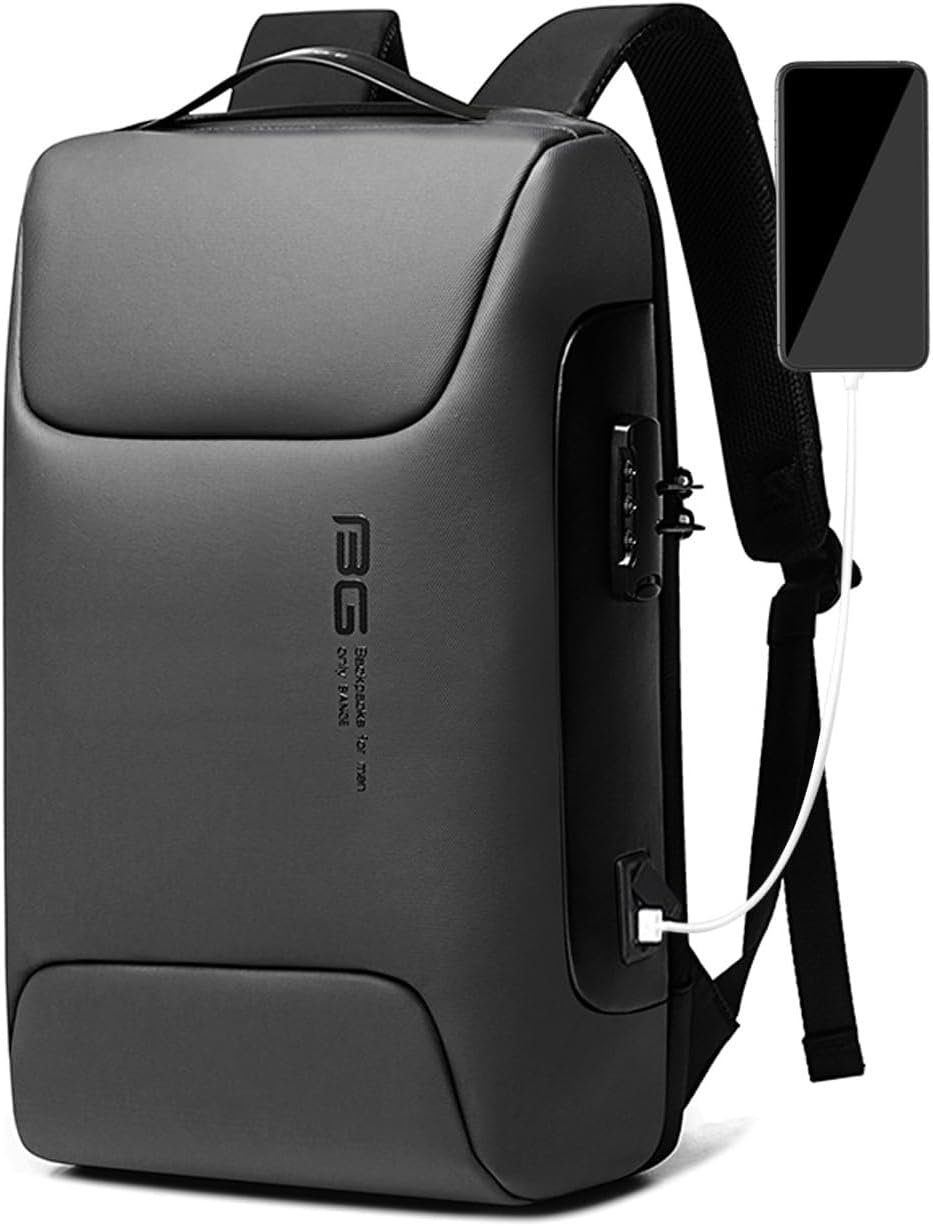 FANDARE Laptop Backpack Business Anti-Theft Daypacks Travel Large Backpack with USB Charging Port Waterproof Computer Bag for Women & Men Fits 15.6 Inch Notebook Gray