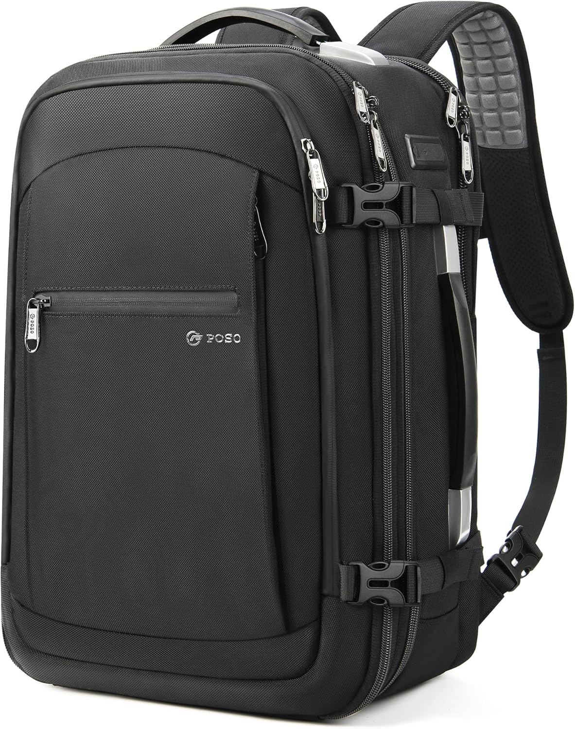 Travel Backpack for Men, Anti-Theft Laptop Backpack 60L Expandable, Carry on Bag for Airplanes, High Tech Backpack with Charging Port for Laptop/Travel/Business/College/Camping, Non-Vacuum