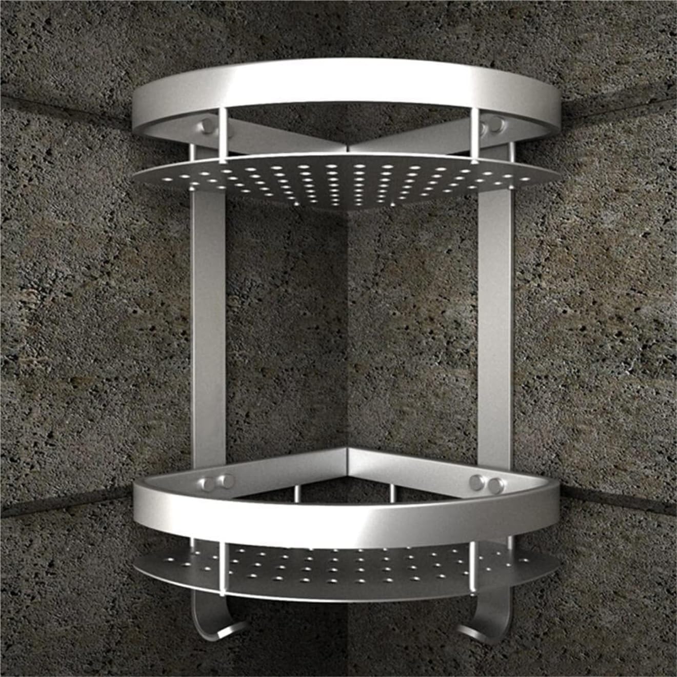 Bathroom Shelf Shower Caddy Shower Shelves Corner Shower Rack Drilling Shower Organizer Wall Mount Space Aluminum For Kitchen Toilet Shower Shelf Shower Organizer Bathroom Shelves ( Color : Silver , S