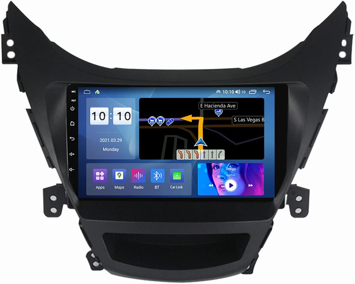 Double Din Car Stereo Compatible with Carplay & Android Auto 9 Inch Touchscreen Multimedia MP5 Player for Hyundai Elantra 5 2011-2016 Support FM/Mirror Link/SWC/USB/Backup Camera