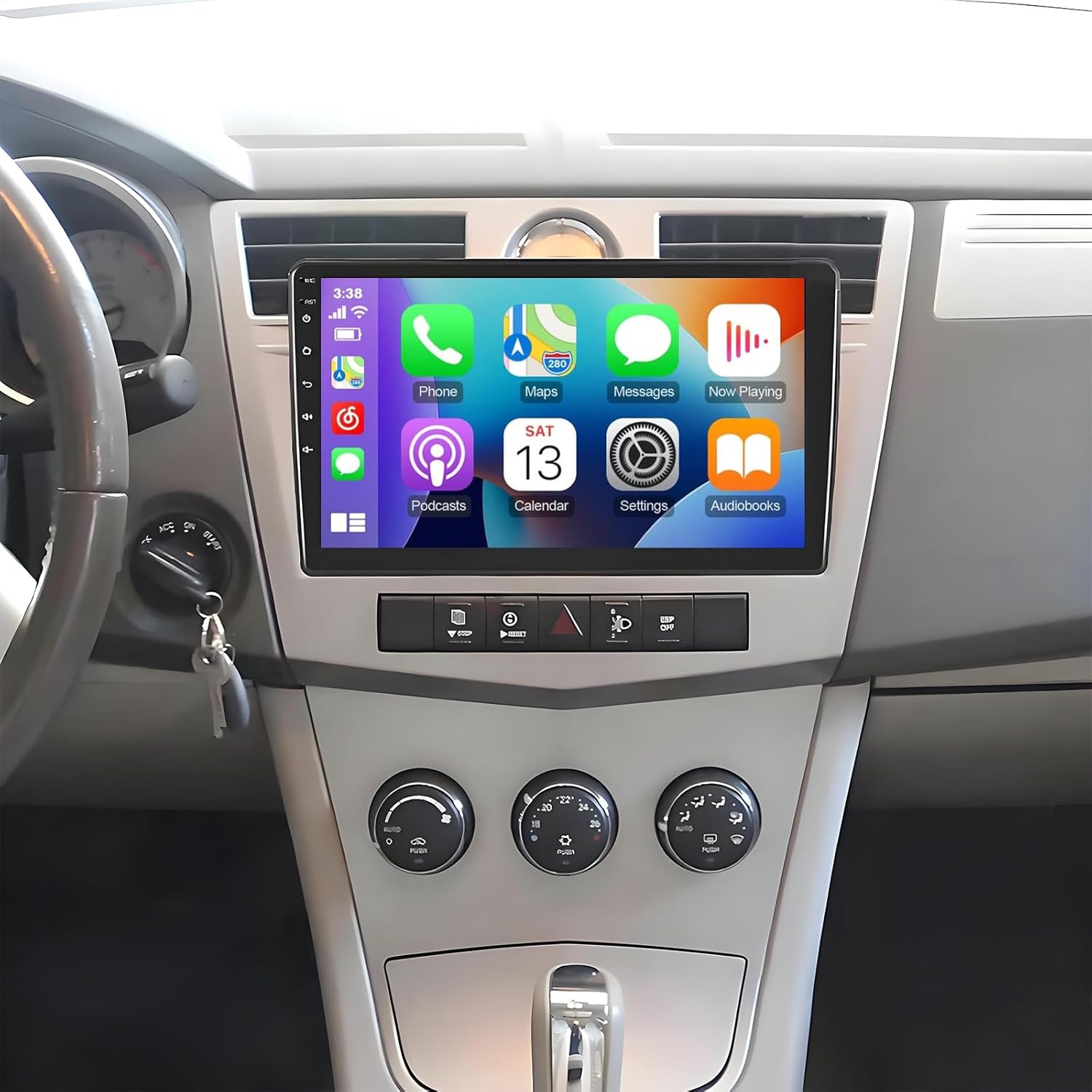 PHEZEN 10.1 inch Touchscreen Car Stereo Fit for Chrysler Sebring 2007-2010, Android 15 Double Din Car Radio with Carplay & Android Auto in-Dash Navigation BT Mirror Link WiFi Backup Camera 2+64G