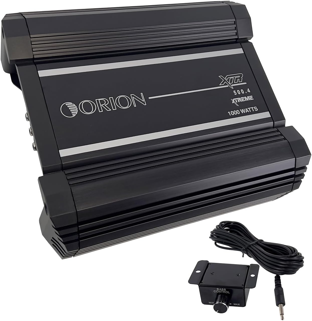 Orion XTR Series XTR500.4 High Power Class A/B 4-Channel Amplifier - 500W RMS, 2/4 Ohm Stable, High/Low Pass Crossover, Bass Boost Control, MOSFET Power Supply, Bass Knob Included, Made in Korea