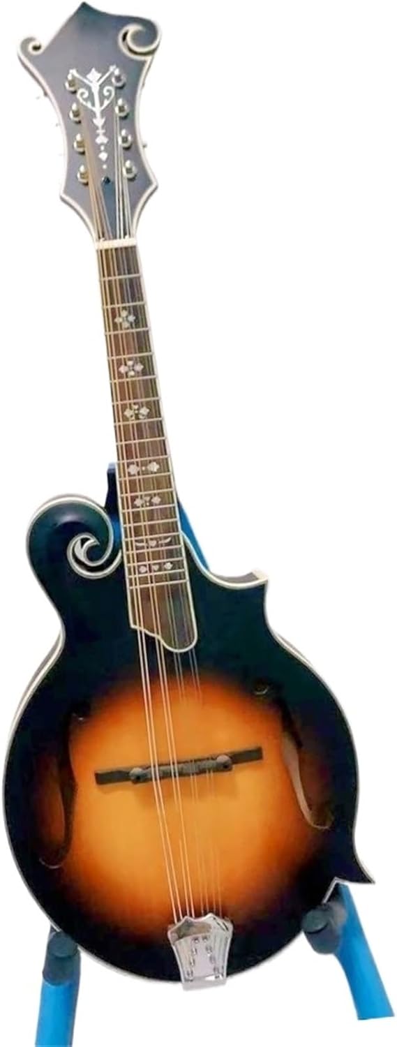 All Solid Maple Mandolin Eight String Professional Musical Instrument Beginner Mandolin String Instrument(Yellow)