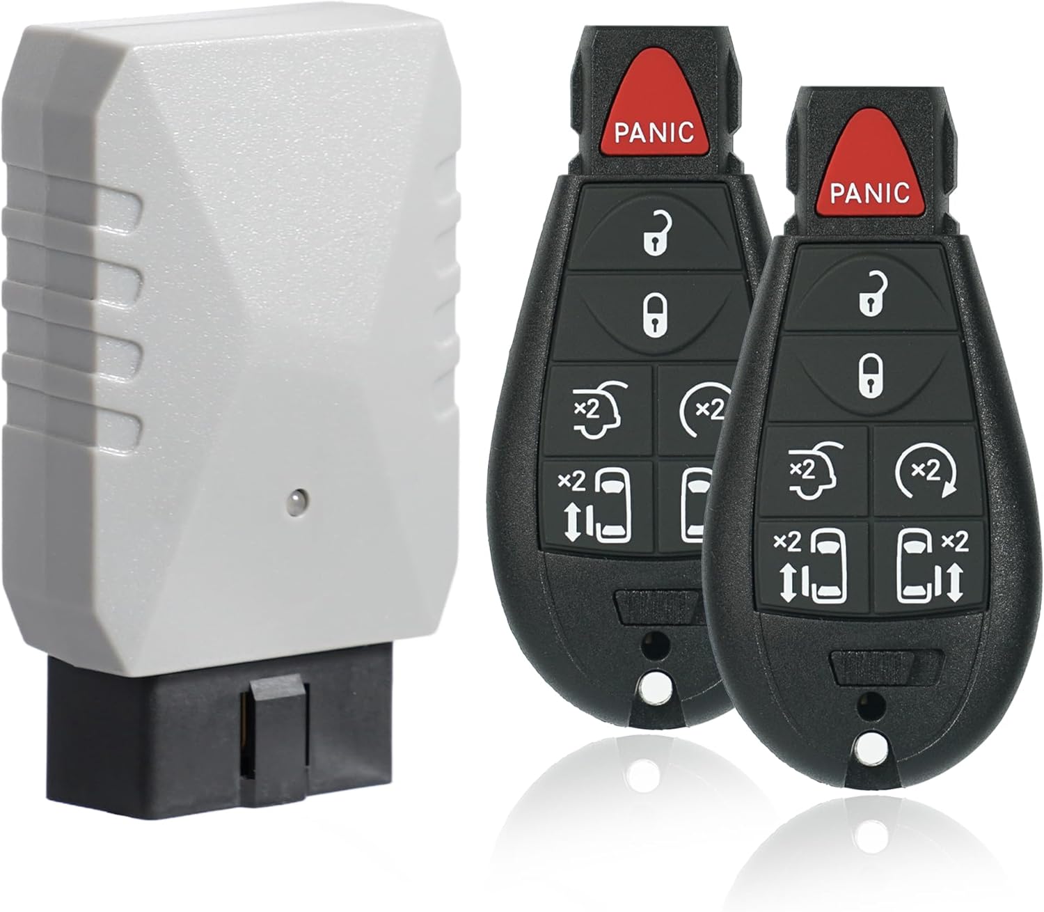 Car Remote Replacement Key Fob Kit Fits for 2008-2016 Chrysler Town and Country, Dodge Grand Caravan / 2009-2012 Volkswagen Routan Keyless Entry 2PCS 7bottons Fob Set (IYZ-C01C M3N5WY783X )