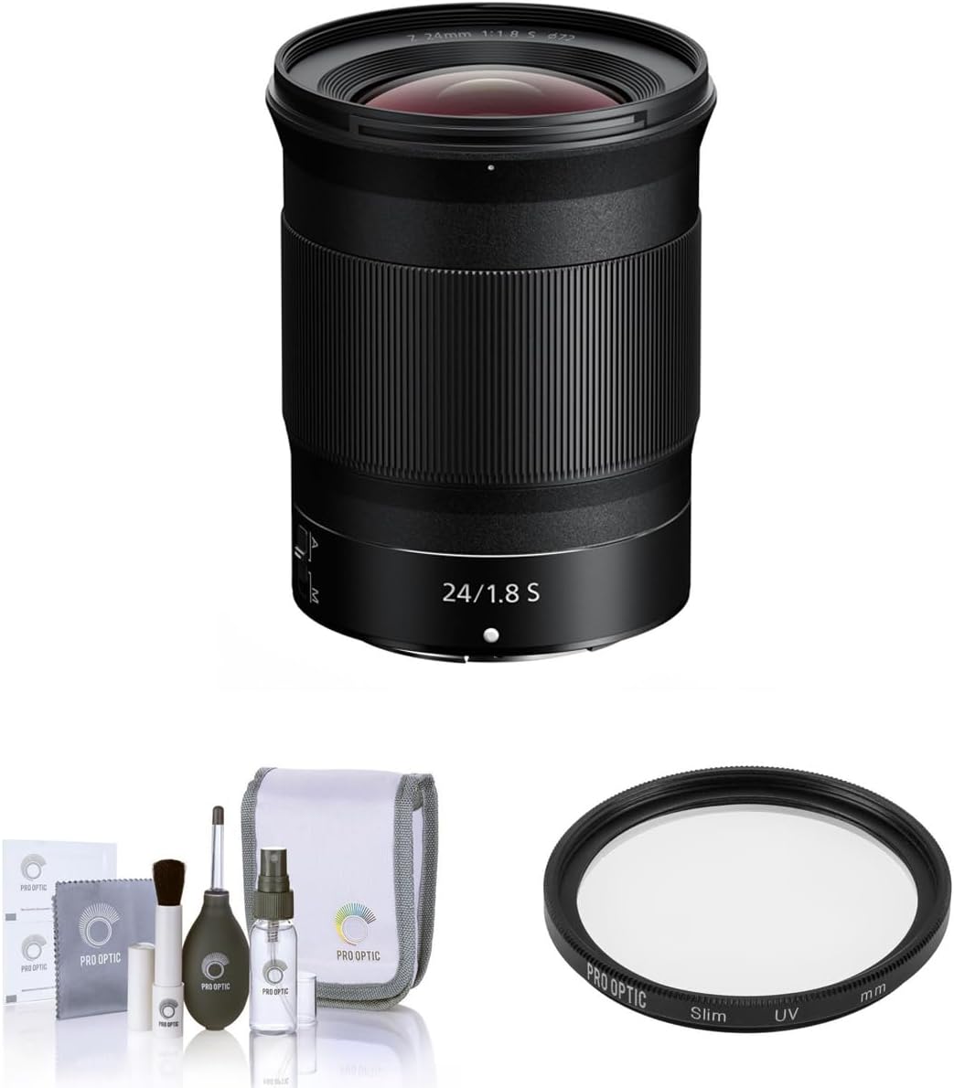 Nikon NIKKOR Z 24mm f/1.8 S Lens, Bundle with ProOptic Pro Digital 72mm Multi Coated UV Filter, Cleaning Kit