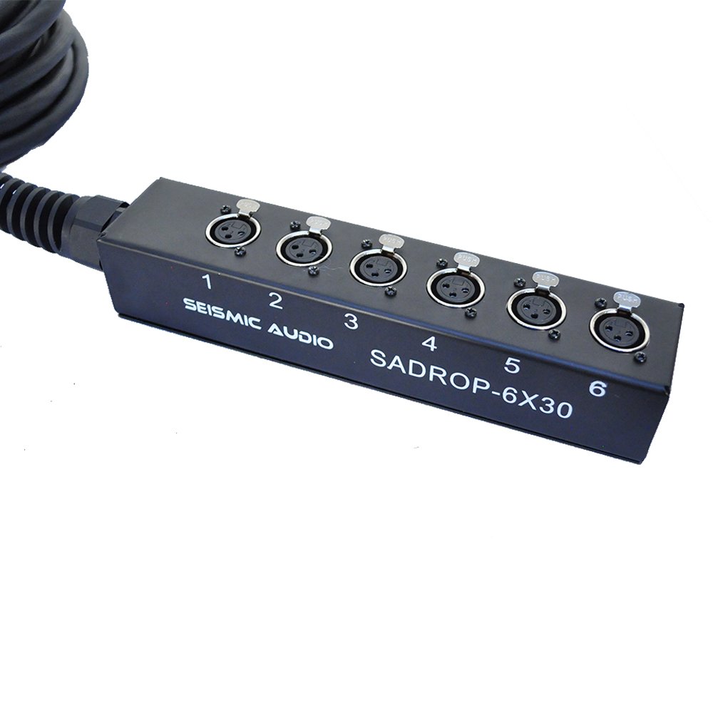 Seismic Audio SADROP-6x30 6 Channel Drop Snake Cable, 30-Feet Pro Audio Sub Snake