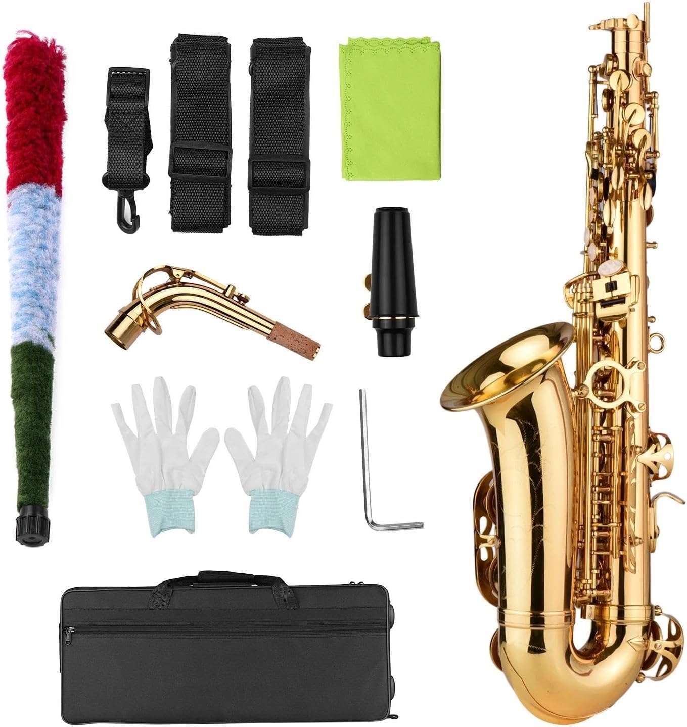 Eb Alto Saxophone Brass Lacquered Alto Sax Wind Instrument With A Complete Set