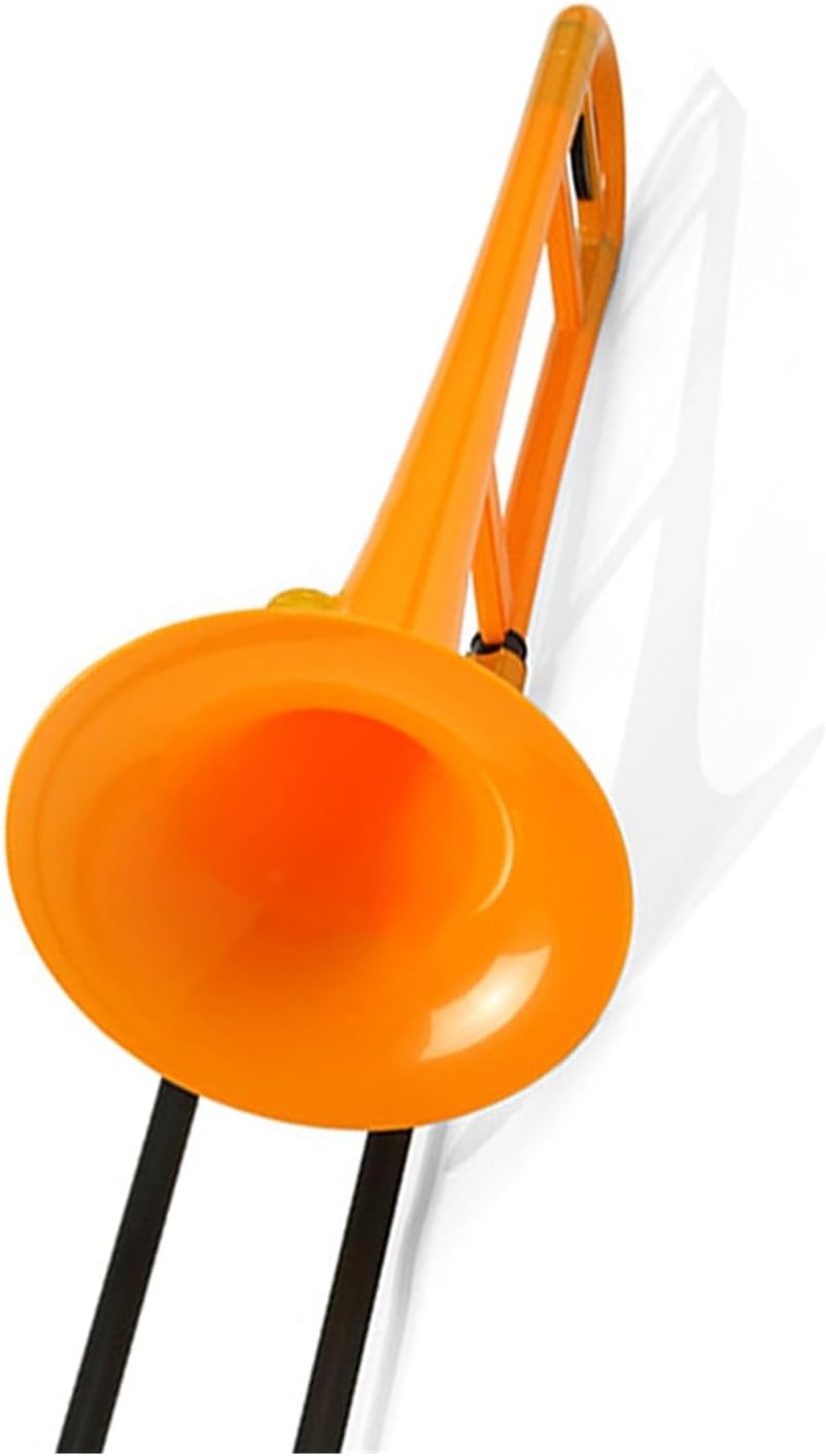 Adult Trombone Instrument Colorful Plastic Brass Instrument Tenor B Flat Suitable For Beginners Trombone(Orange)