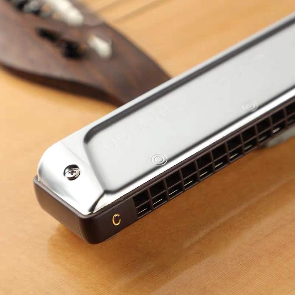 SUOFEILAIMU Harmonica Key C 24 Holes Harp Phosphor Bronze Reeds ABS Comb Musical Instruments Professional (Color : 2440 Key C)