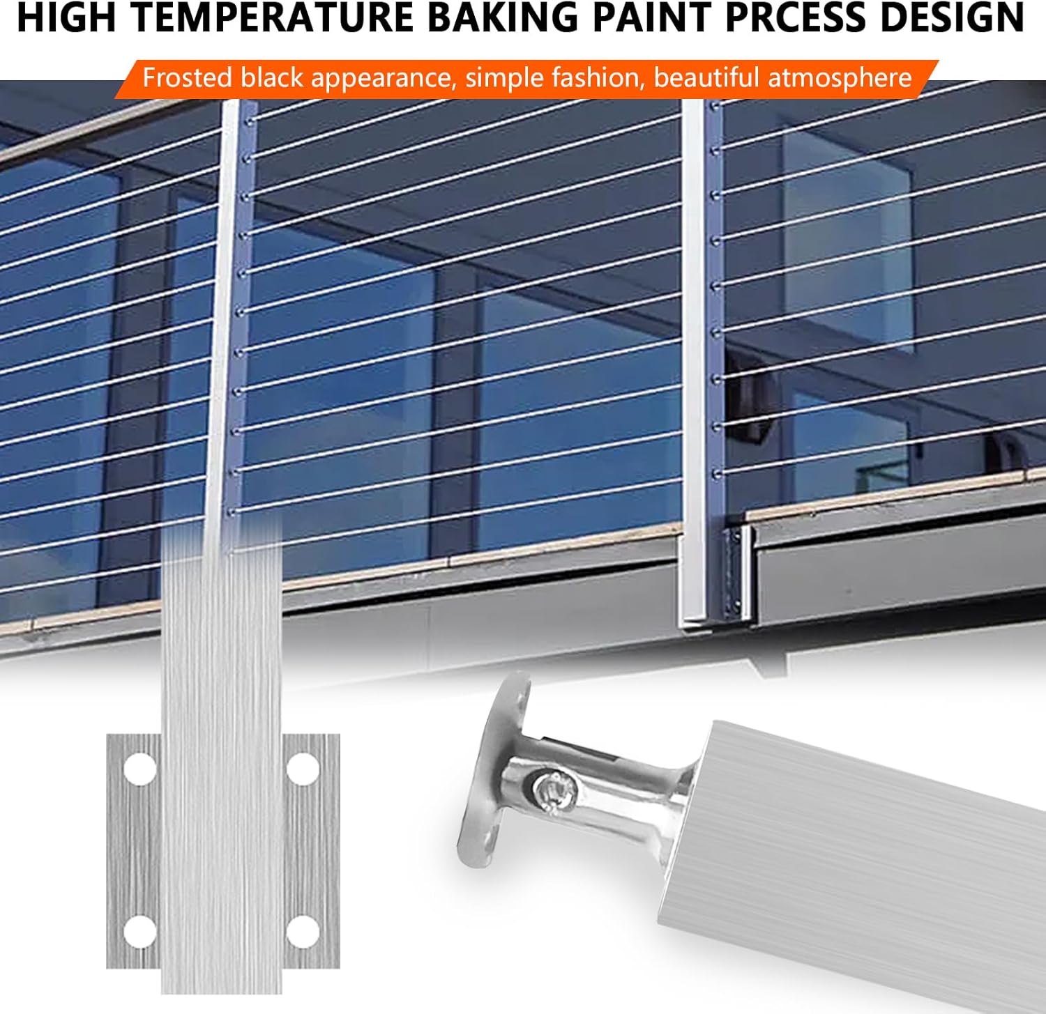 Wall Mount Stair Cable Railing Post 42