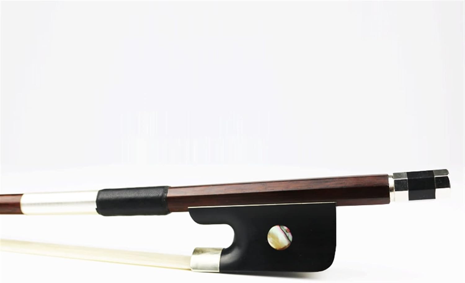 TSTS 4/4 Size Bass Bow Pernambuco Ebony Frog Nickel Silver Natural Mongolia Horsehair Bass Accessories Full Size Violin Bow