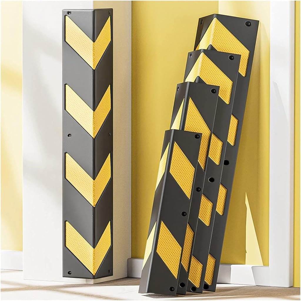 BTZHY Car Parking Protector Car Parking Protector Wall Corner Guard for Parking Garages, Rubber Column, L-Shape Corner Guard Reflective Yellow Strip, 1cm Thick for garages and Warehouses(2pcs-100cm)